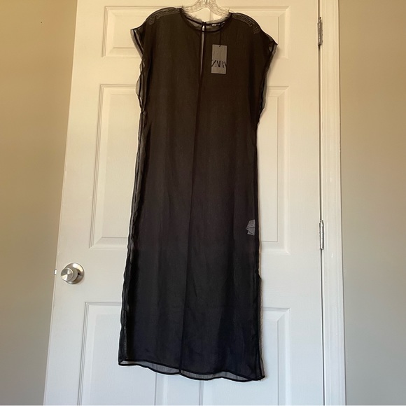 NWT ZARA Black Sheer Tunic - Picture 12 of 12